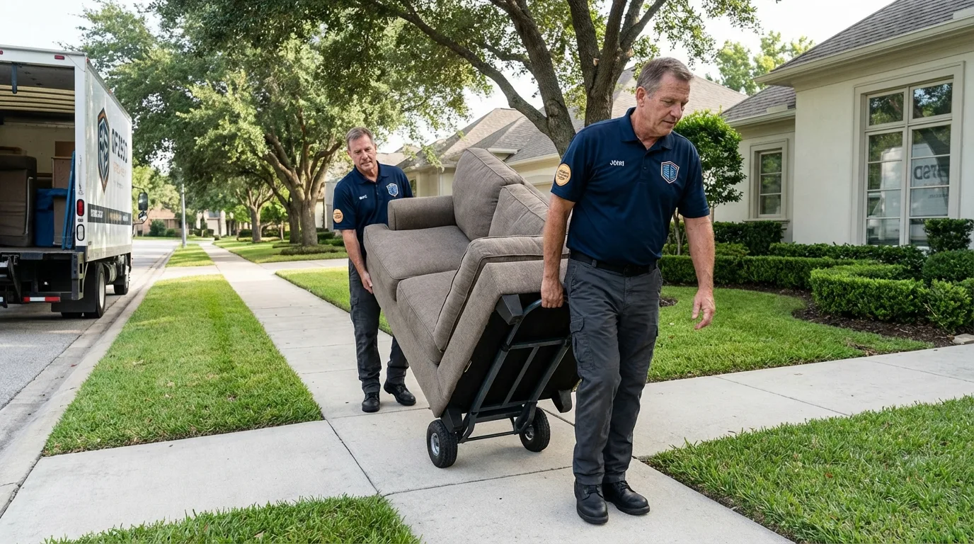 Local residential moving crew loading furniture in Canaan, CT